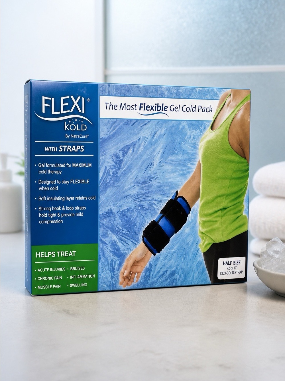 Flexi Kold by NatraCure Half Size with Straps